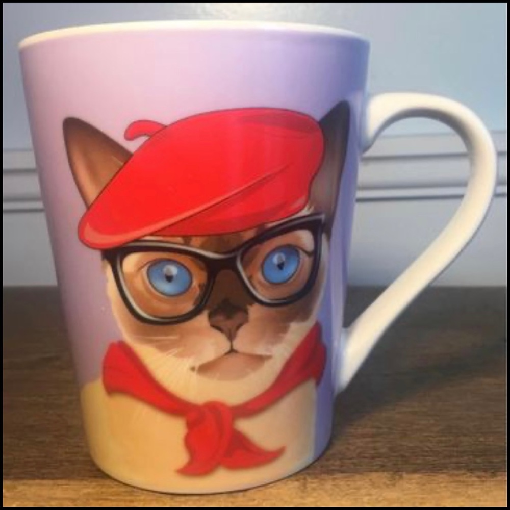 Christopher vine Australia the mob cat in red beret 16 oz coffee tea mug